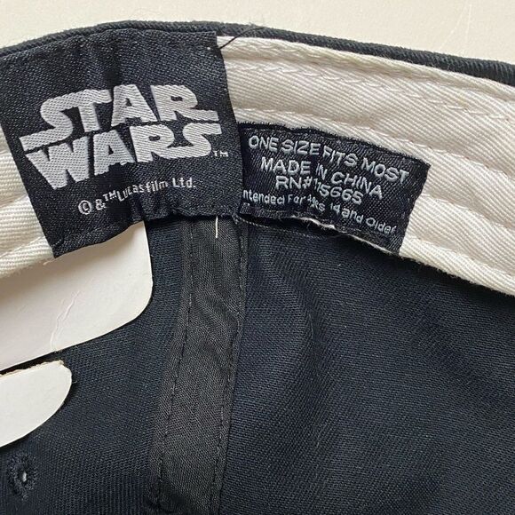 Star Wars Men’s Black Brim Graphic Design Embroidered Logo Snap Back Hat - Picture 7 of 9